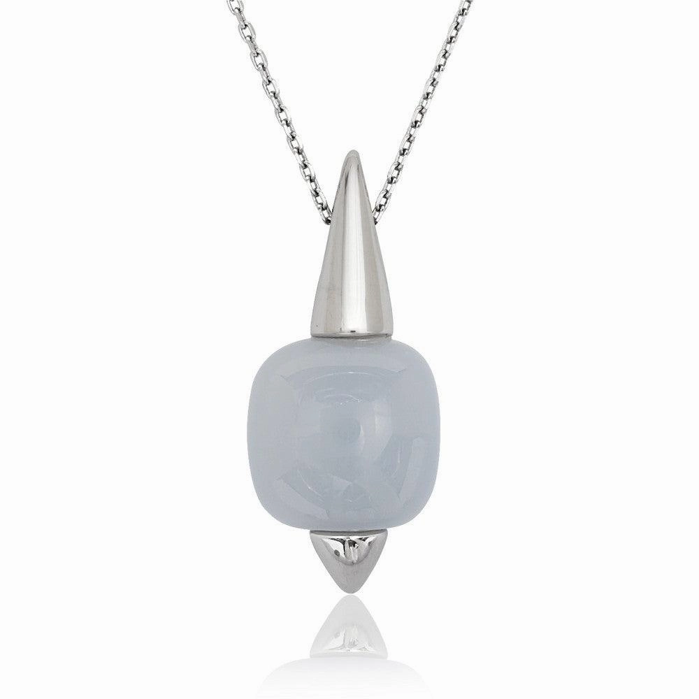 Sterling Silver Blue Chalcedony Necklace