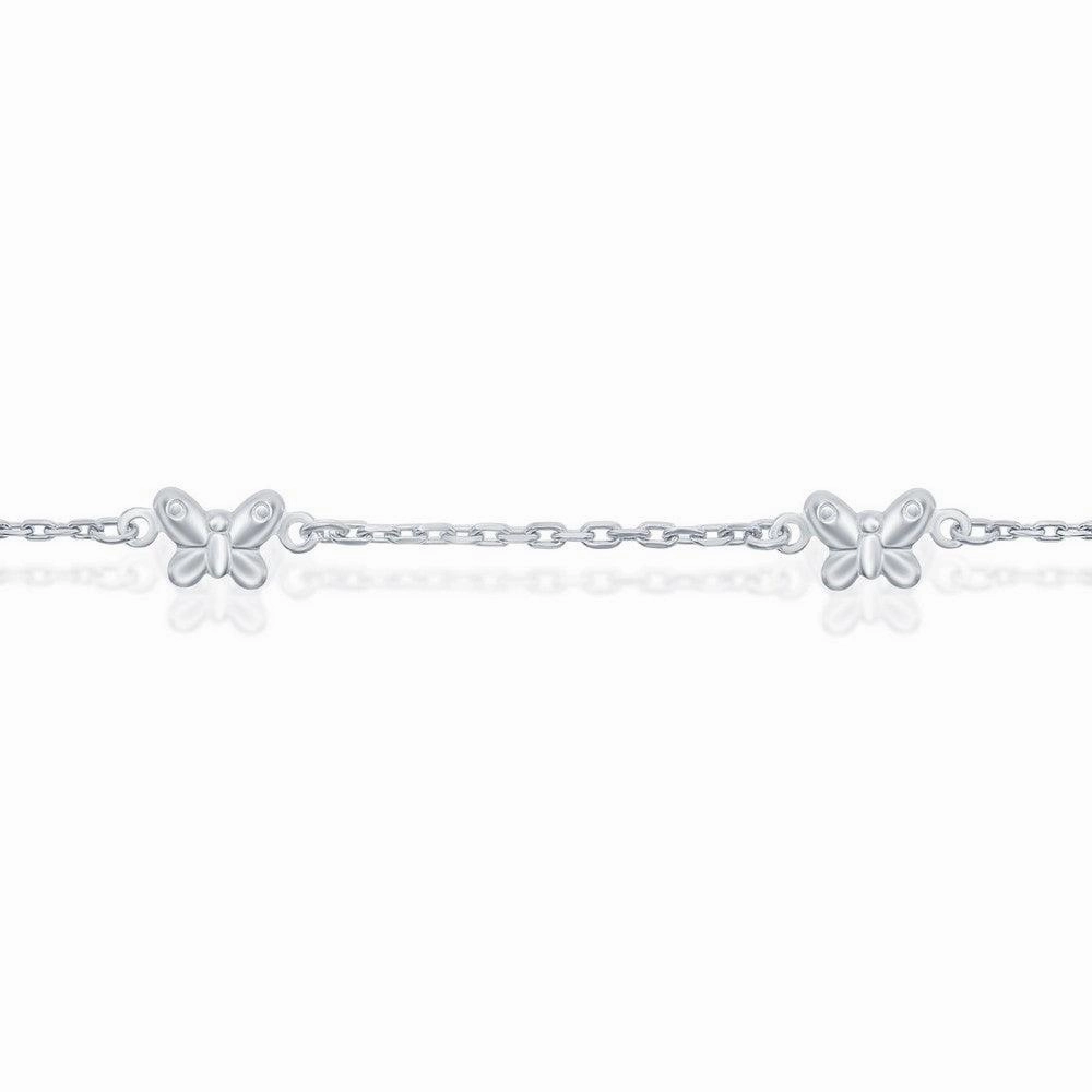 Sterling Silver Butterfly Anklet