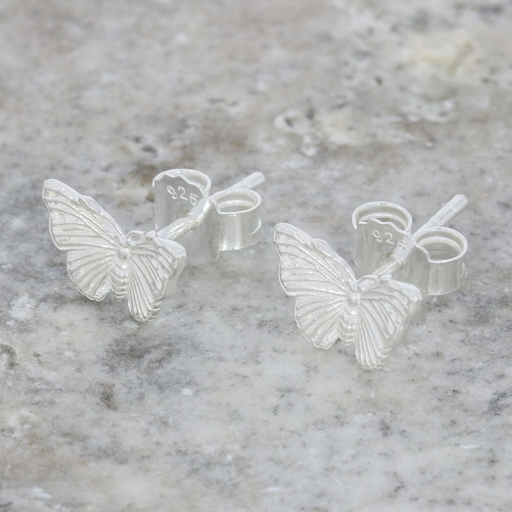 Sterling Silver Butterfly Stud Earrings