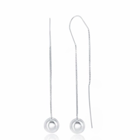 Sterling Silver Chain with Hanging Bead Earrings