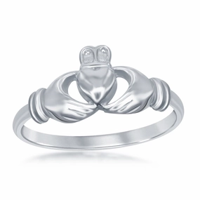 Sterling Silver Claddagh Ring - W-1800