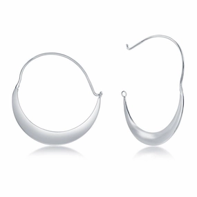 Sterling Silver Crescent Moon Wire Earrings
