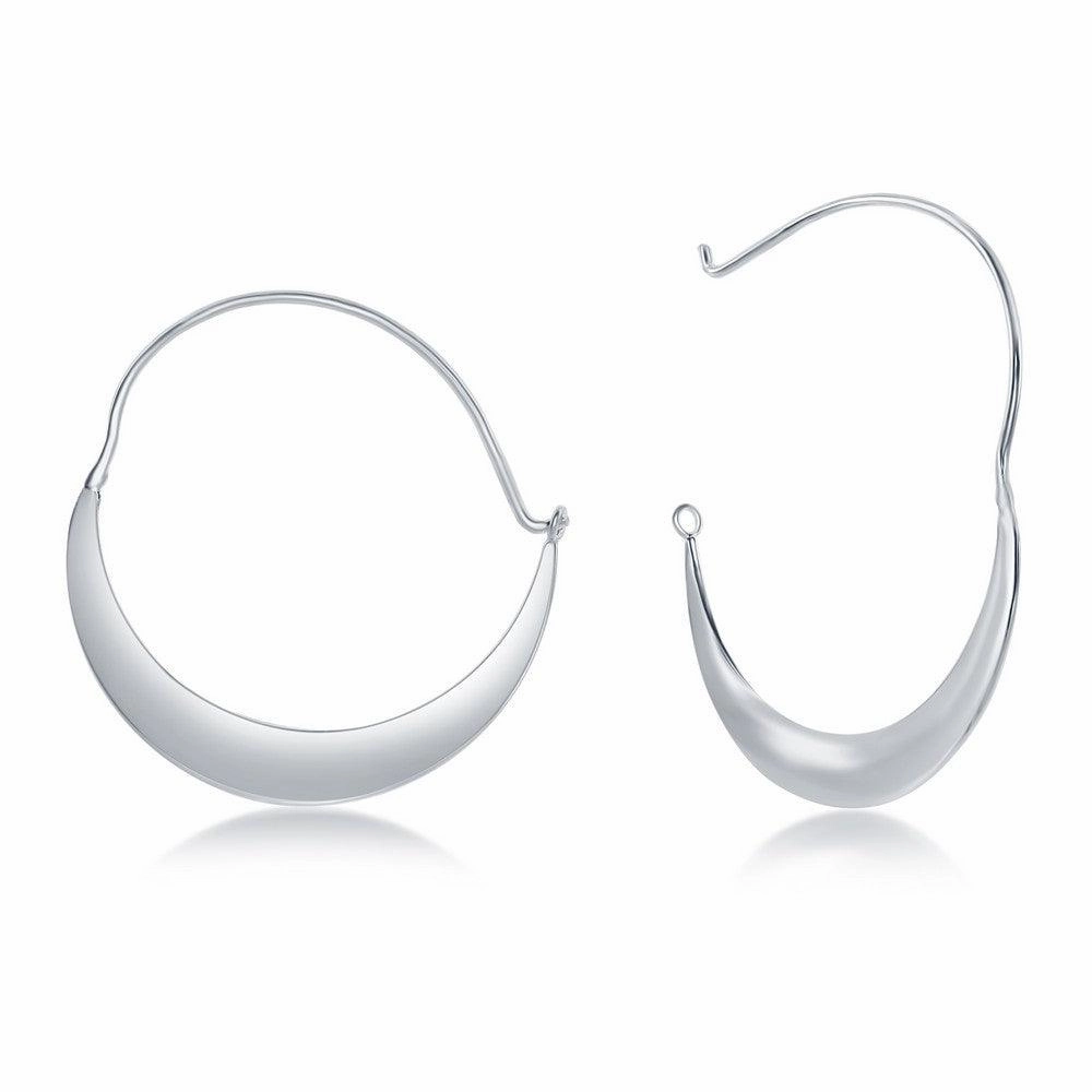 Sterling Silver Crescent Moon Wire Earrings