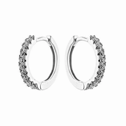 Sterling Silver Cubic Zirconia Hoop Earrings