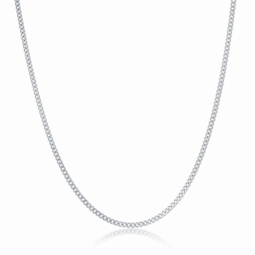Sterling Silver Curb 050 Chain - Rhodium Plated