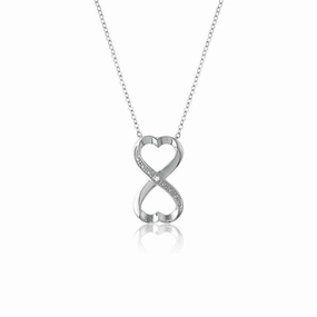 Sterling Silver CZ Heart Infinity Pave Pendant