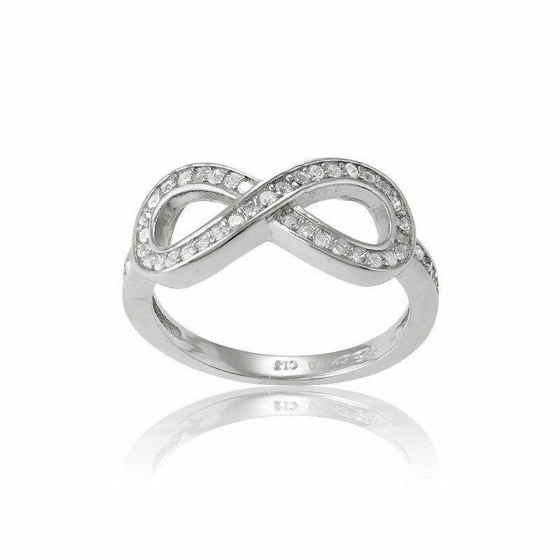 Sterling Silver CZ Infinity Ring - W-9545