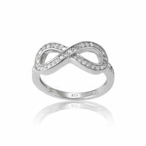 Sterling Silver CZ Infinity Ring - W-9545