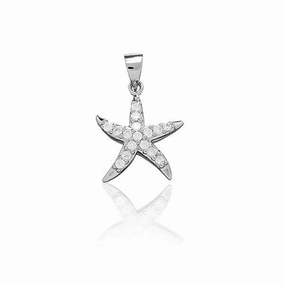 Sterling Silver CZ Starfish Pendant