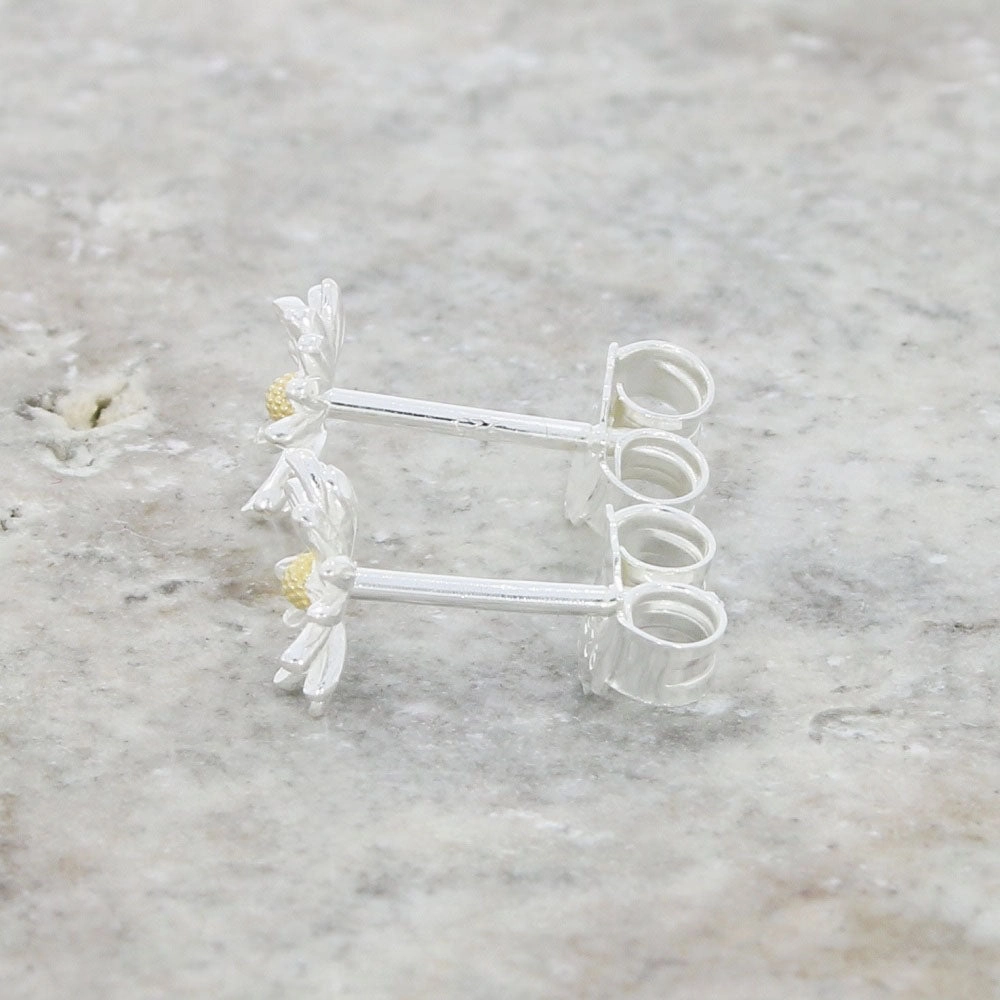 Sterling Silver Daisy Stud Earrings