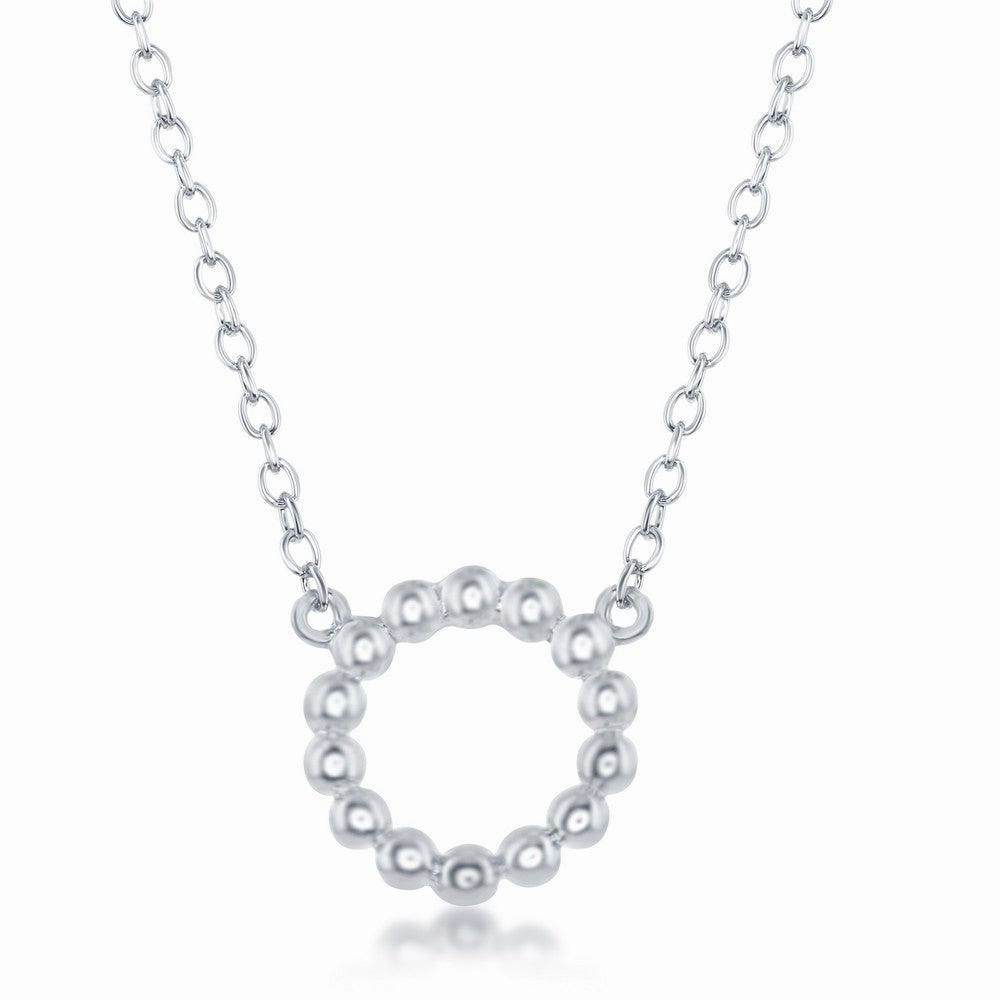 Sterling Silver Designed Open Circle Necklace
