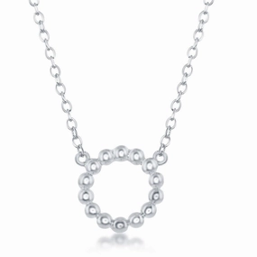 Sterling Silver Designed Open Circle Necklace