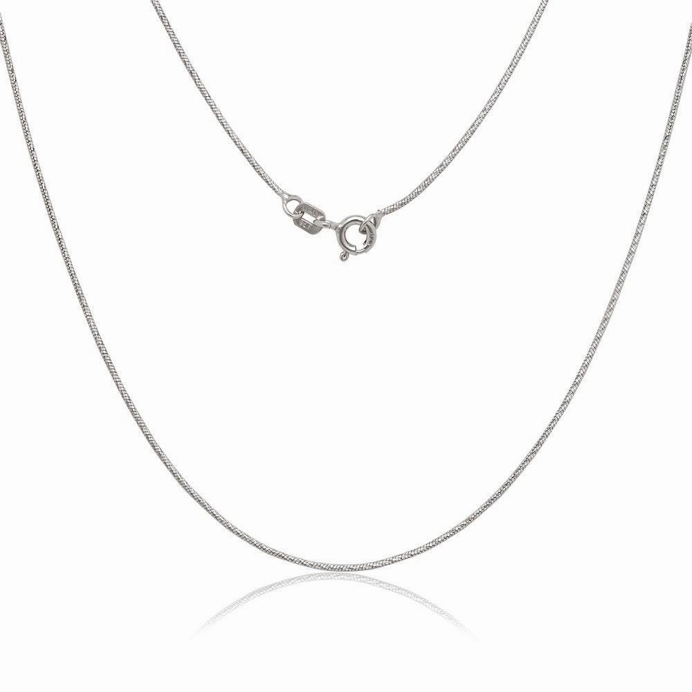 Sterling Silver Diamond Cut  Snake Chain - Rhodium Plated