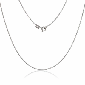 Sterling Silver Diamond Cut  Snake Chain - Rhodium Plated