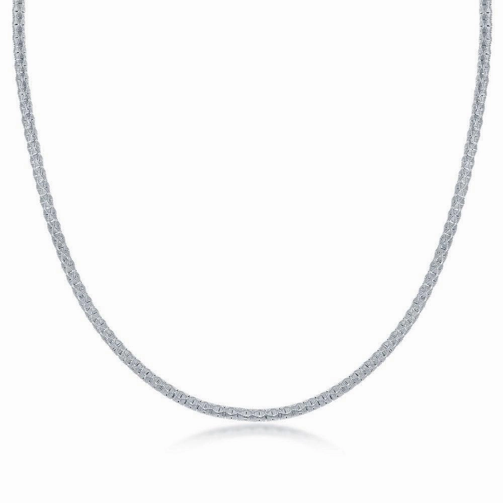 Sterling Silver Diamond-Cut Wire Design Necklace