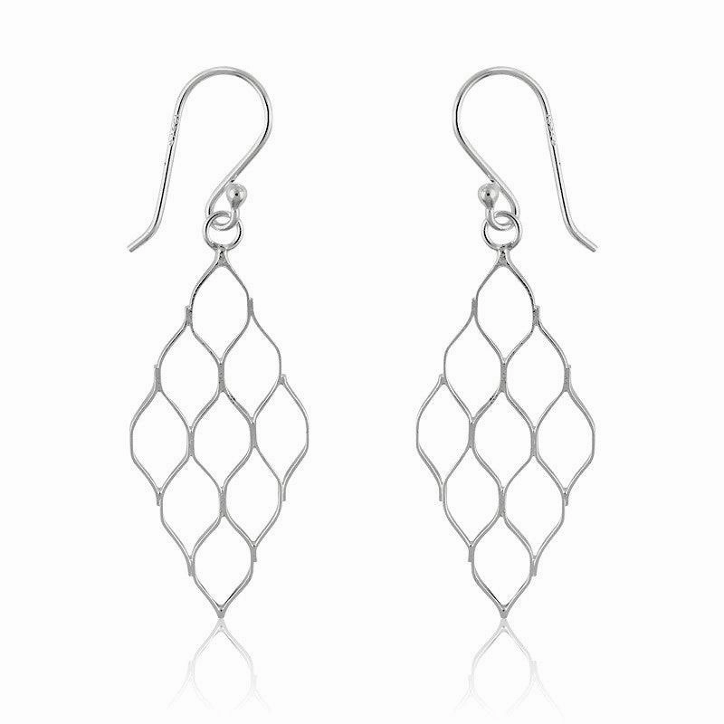 Sterling Silver Diamond Shaped Open Earrings