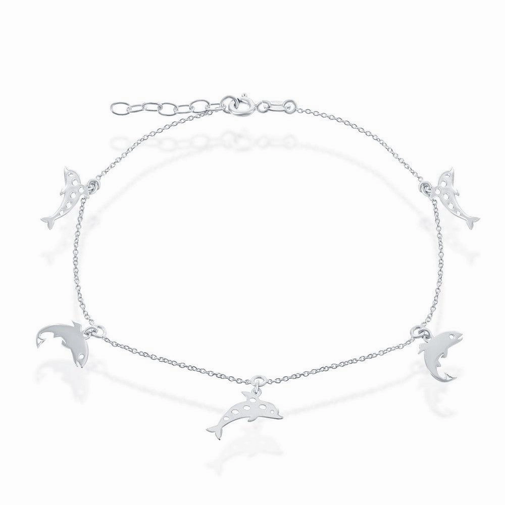 Sterling Silver Dolphin Anklet