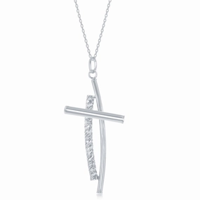 Sterling Silver Double Cross Pendant