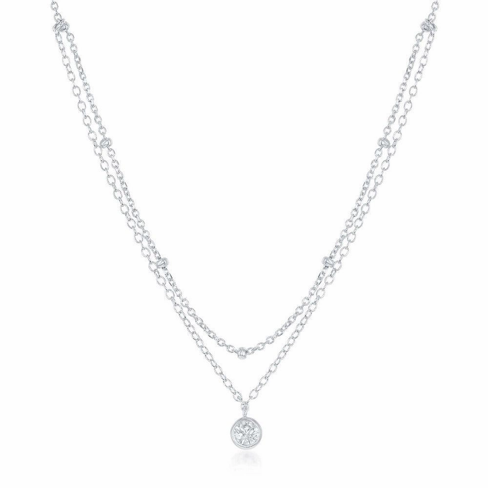 Sterling Silver Double Strand Beads By The Yard Choker Necklace