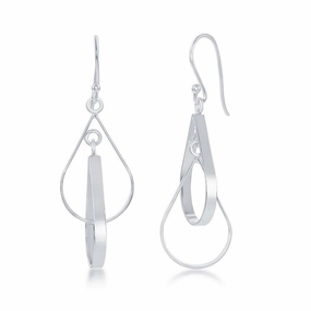 Sterling Silver Double Teardrop Dangle Earrings