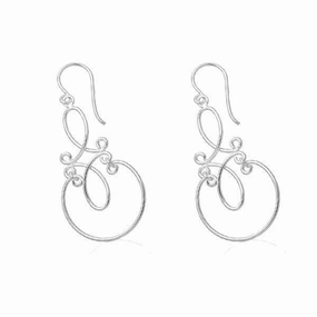 Sterling Silver Fancy Designed Earring