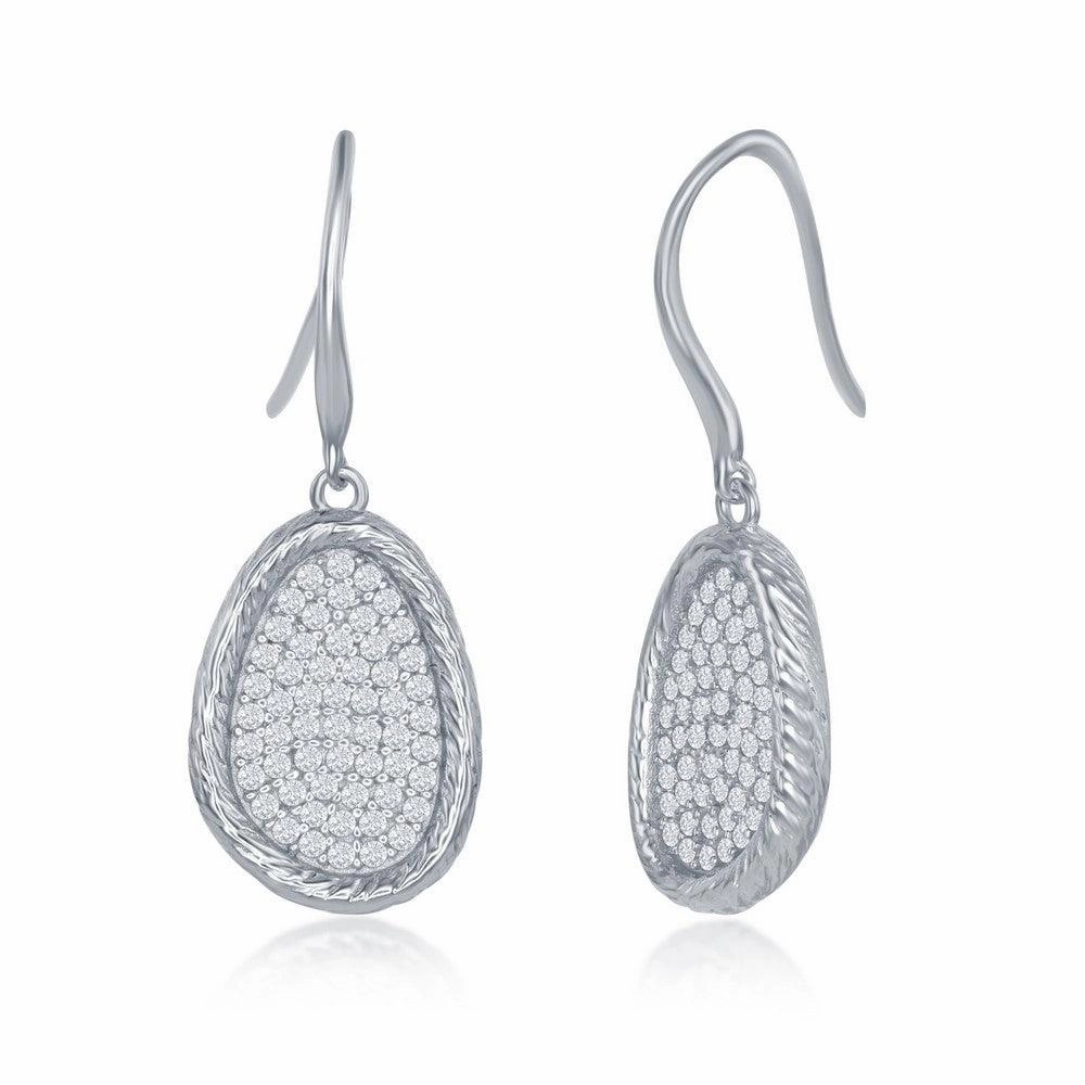 Sterling Silver Geometrically Shaped CZ Earrings