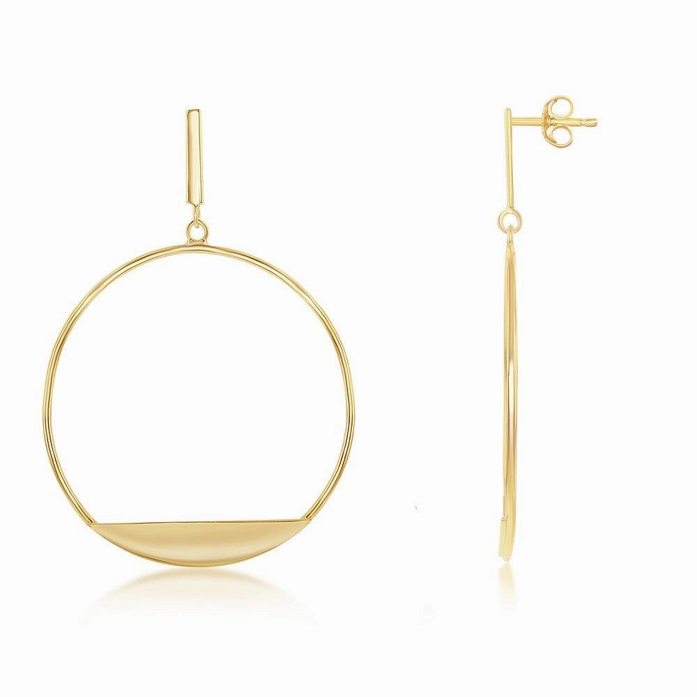 Sterling Silver Gold Plated Bar with Hoop Earrings