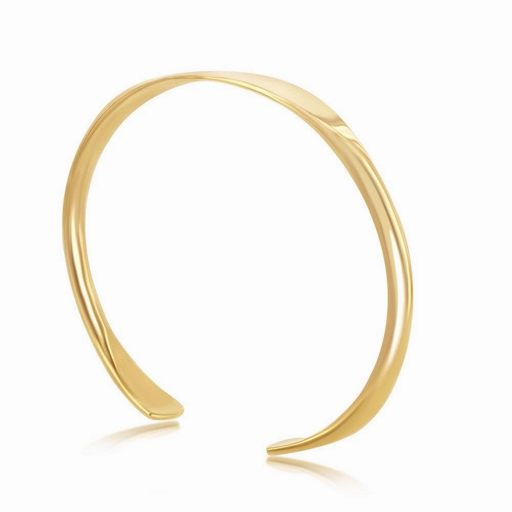 Sterling Silver Gold Plated High Polished Engravable Bangle