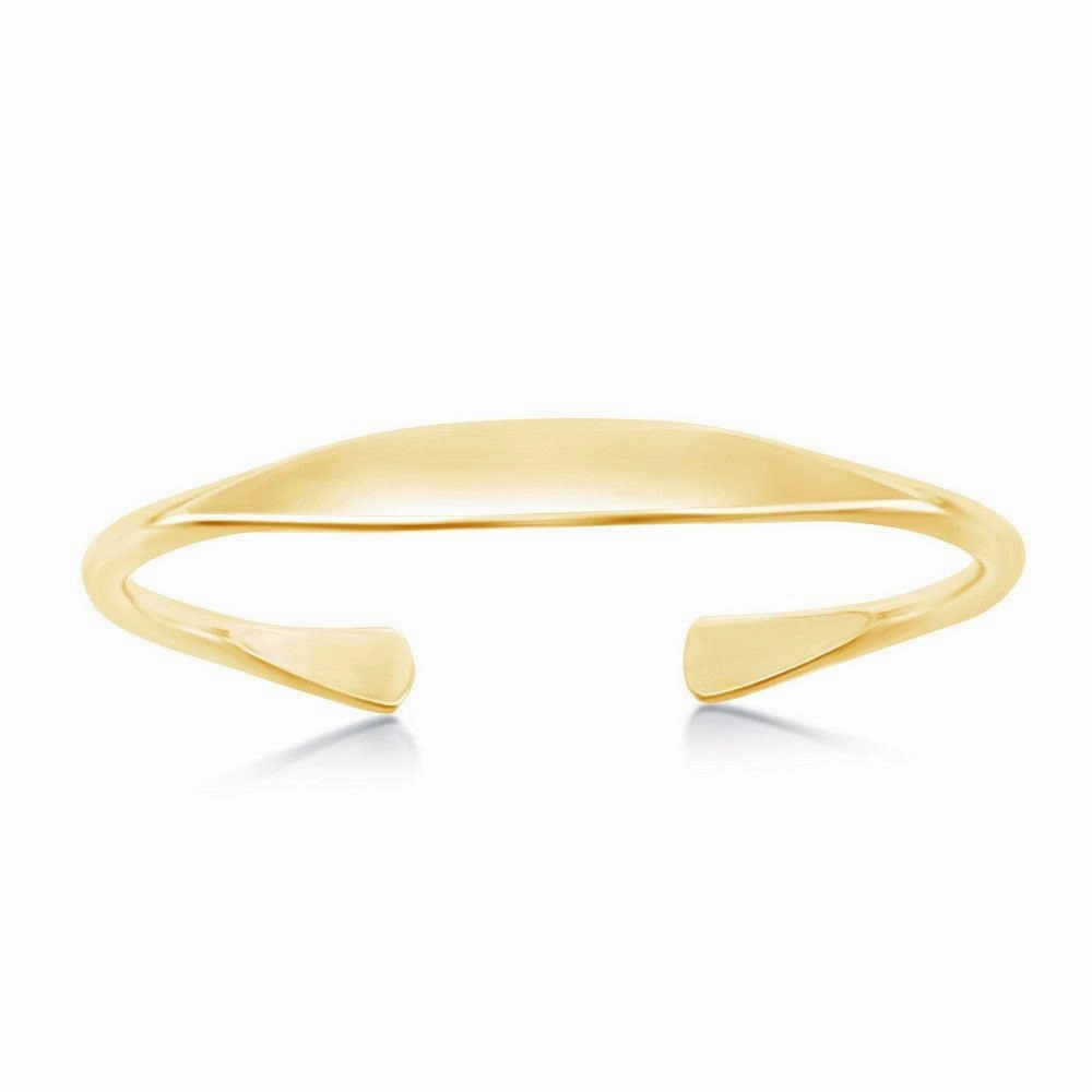 Sterling Silver Gold Plated High Polished Engravable Bangle