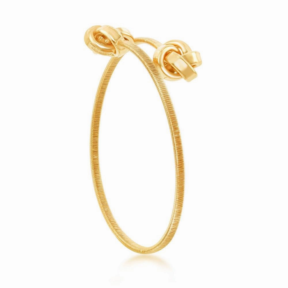 Sterling Silver Gold Plated Love Knot Wire Bangle