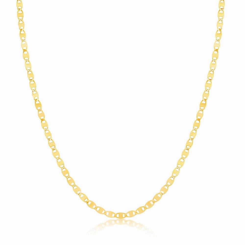 Sterling Silver Gold Plated Mirror and Mariner Rosary Chain