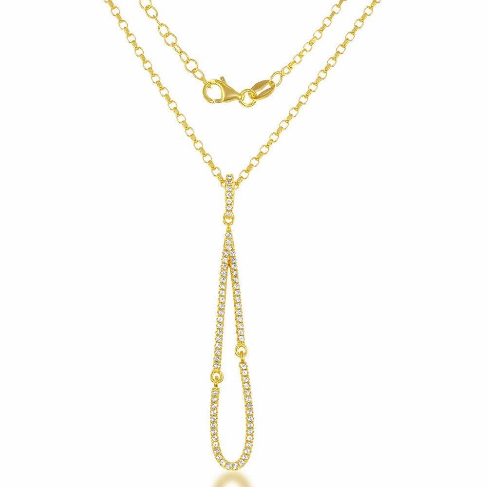 Sterling Silver Gold Plated Teardrop Necklace
