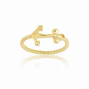 Sterling Silver GP Anchor Ring - W-9823