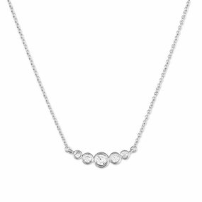 Sterling Silver Graduating Micro Pave CZ Necklace