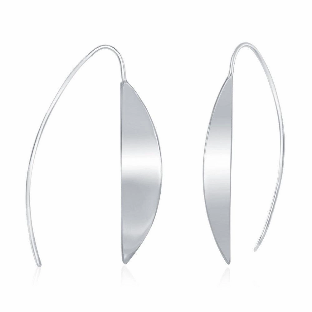 Sterling Silver Half Moon Style Threader Earrings
