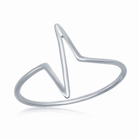 Sterling Silver Heartbeat Ring - W-1338