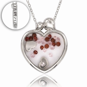Sterling Silver Hearts Inside Window Pendant