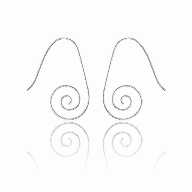 Sterling Silver Hook Swirl Earrings