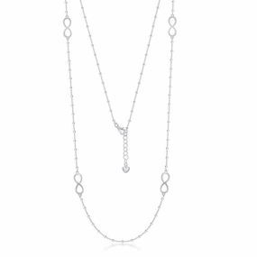 Sterling Silver Infinity Design Beads Necklace