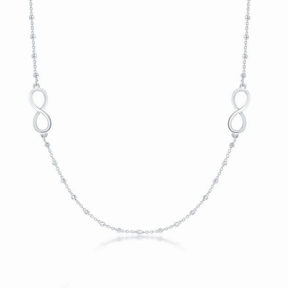 Sterling Silver Infinity Design Beads Necklace