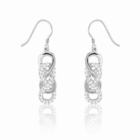 Sterling Silver Interlocking Infinity Earrings