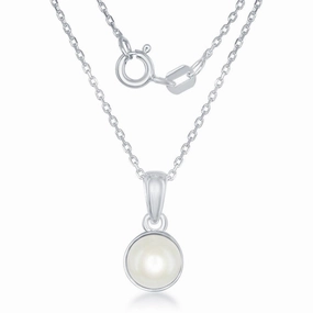 Sterling Silver June Pearl Pendant Chain