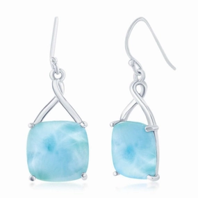 Sterling Silver Larimar Dangle Earrings