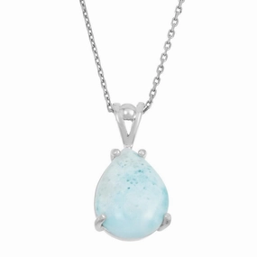 Sterling Silver Larimar Teardrop Pendant