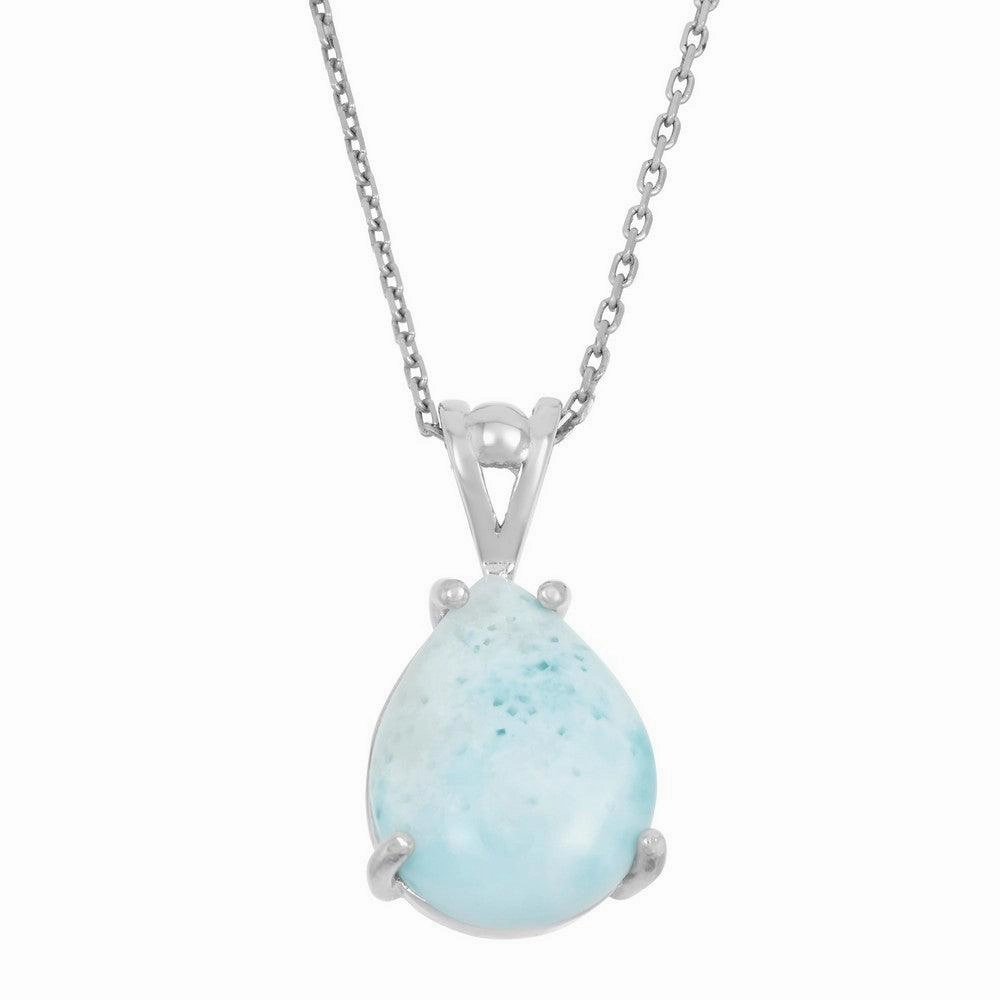 Sterling Silver Larimar Teardrop Pendant