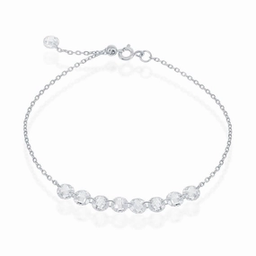 Sterling Silver Linked Cubic Zirconia Bracelet