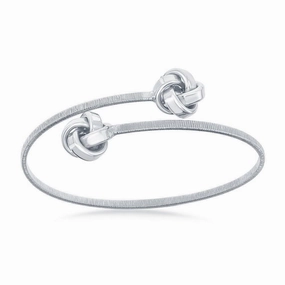 Sterling Silver Love Knot Wire Bangle