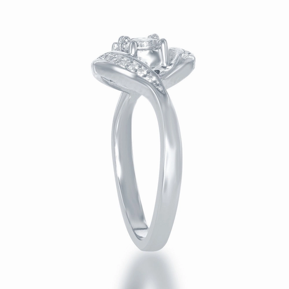 Sterling Silver Marquise Shaped Us2gether CZ Ring - W-1712