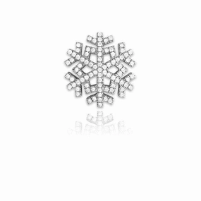 Sterling Silver Micro Pave Snowflake Pendant (85 stones)