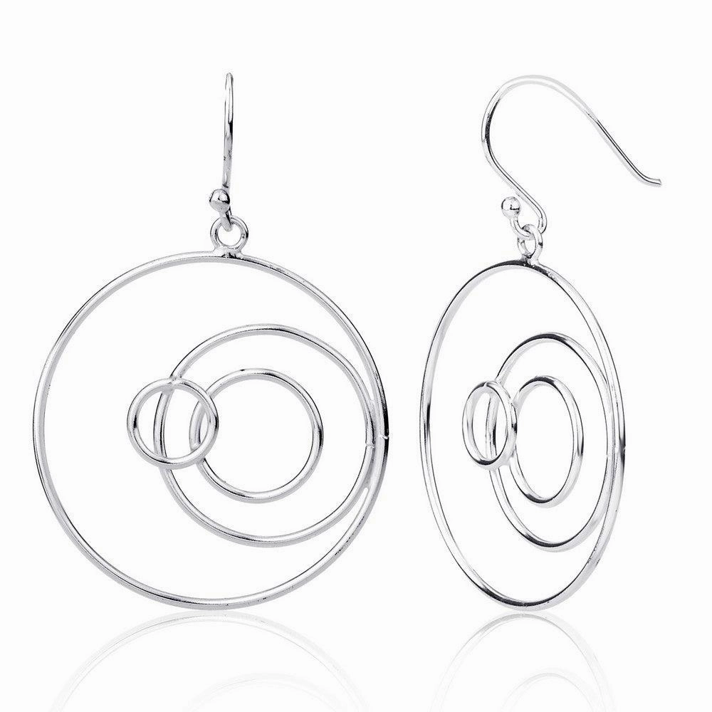 Sterling Silver Multi Open Circles Earrings